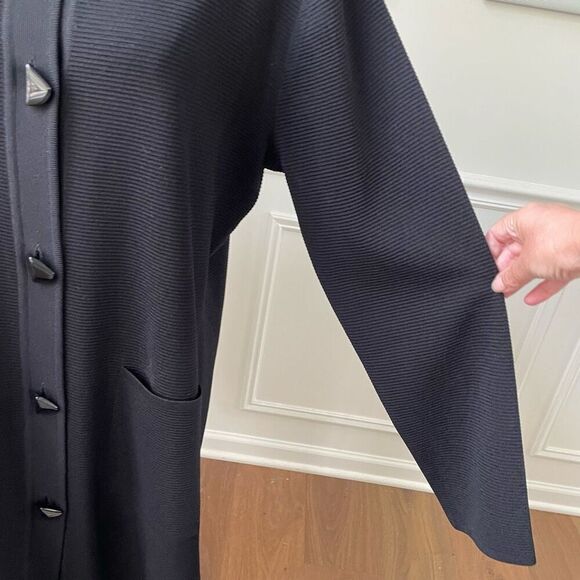 Exclusively Misook Cardigan Blazer Tunic Dress Black XS ￼ - Picture 6 of 12